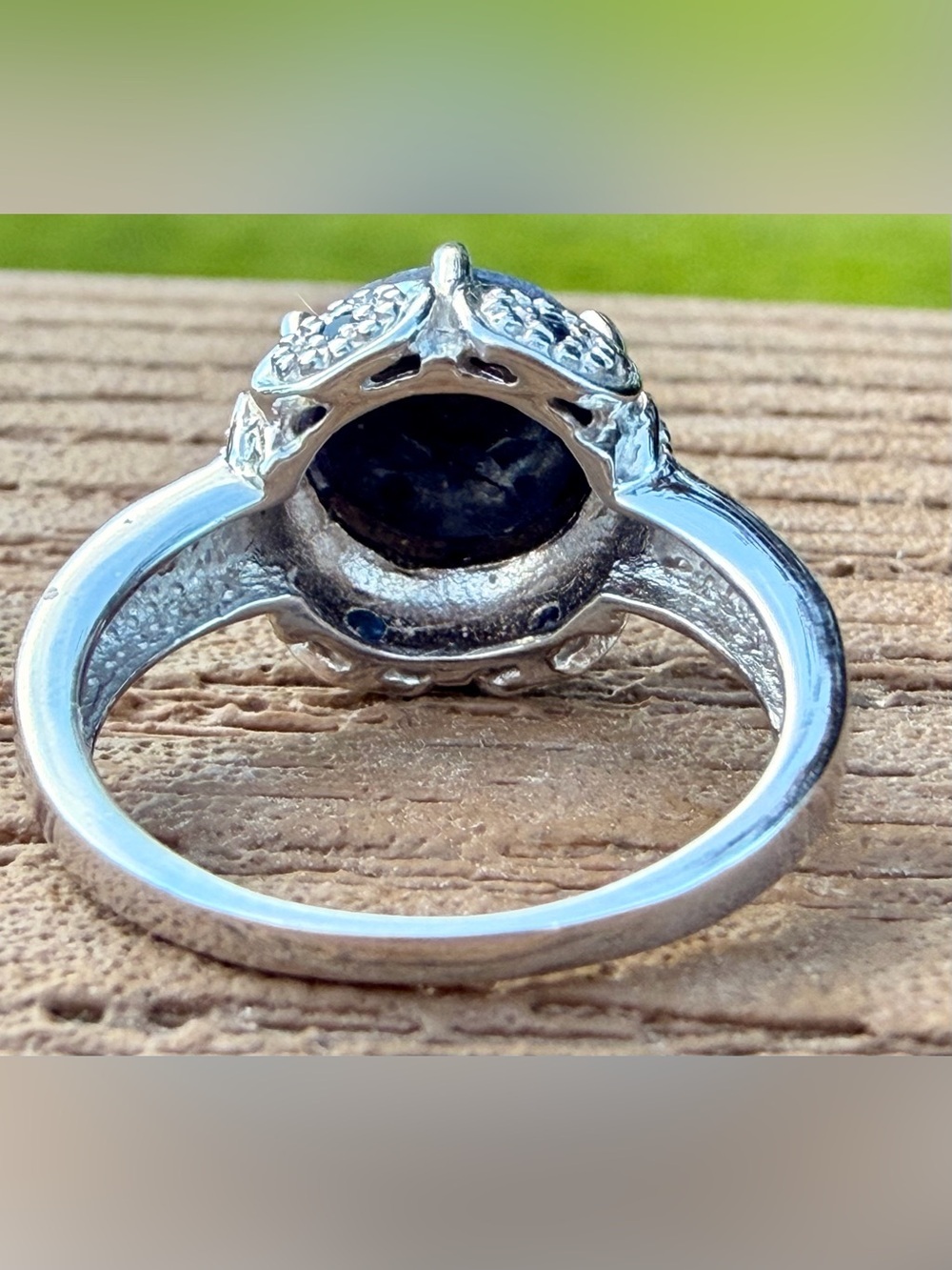 AAA 3.12 CTW Blue Sapphire Diamond 14K White Gold Over Silver Ring Size 7 - Picture 6 of 11